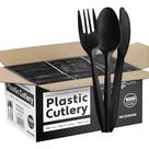 Conjunto de talheres de plástico descartáveis Munfix 1000pcs preto