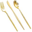 Conjunto de talheres de plástico dourado, 90 unidades - Rubtlamp
