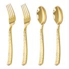 Conjunto de talheres de plástico dourado descartável KIRE 400PCS Conjunto de talheres de plástico dourado descartável KIRE 400PCS