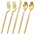 Conjunto de talheres de plástico dourado Rubtlamp 180 unidades para festa