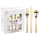 Conjunto de talheres de plástico dourado WDF 160 peças - Heavy Duty