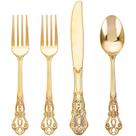 Conjunto de talheres de plástico Joyido 40PCS Gold para jantares e festas