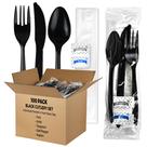 Conjunto de talheres de plástico KitchenDine, pacote com 100 unidades, peso médio