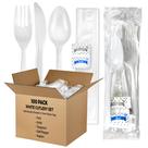 Conjunto de talheres de plástico KitchenDine, pacote com 100 unidades, peso médio