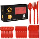 Conjunto de talheres de plástico Kochorie Red 360 peças para festa