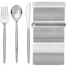 Conjunto de talheres de plástico prateado SUT 300PCS - 100 facas, garfos, colheres Conjunto de talheres de plástico prateado SUT 300PCS - 100 facas, garfos, colheres