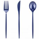 Conjunto de talheres de plástico PULOTE 150PCS de talheres de plástico azul
