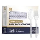 Conjunto de talheres de plástico R-kay 200 unidades Heavy Duty sem BPA Conjunto de talheres de plástico R-kay 200 unidades Heavy Duty sem BPA