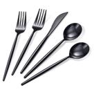 Conjunto de talheres de plástico Rubtlamp Black Silverware 90 unidades
