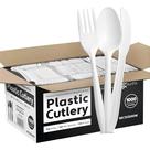 Conjunto de talheres descartáveis de plástico Munfix 1000 White Silverware