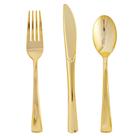 Conjunto de talheres descartáveis FOCUSLINE Gold Plastic, pacote com 75