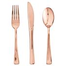 Conjunto de talheres descartáveis FOCUSLINE Rose Gold, pacote com 75