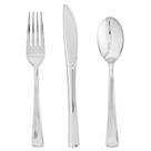 Conjunto de talheres descartáveis FOCUSLINE Silver Plastic, pacote com 75