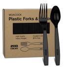 Conjunto de talheres descartáveis MOACOCK Plastic 200 unidades preto Conjunto de talheres descartáveis MOACOCK Plastic 200 unidades preto