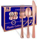 Conjunto de talheres descartáveis Stock Your Home 75 unidades em ouro rosa
