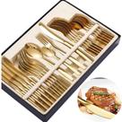 Conjunto De Talheres Dourado 48 Peças De Aço Inoxidável