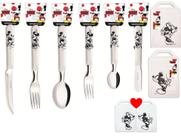 Conjunto de Talheres e Tábuas para Corte Simonaggio Disney - Minnie e Mickey - 38 Pçs