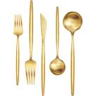Conjunto de talheres EWFEN de 30 peças em aço inoxidável dourado para 6