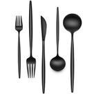 Conjunto de talheres EWFEN de 30 peças em aço inoxidável preto