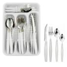 Conjunto de Talheres Faqueiro em Bandeja 24 Pçs Branco