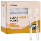 Conjunto de talheres Garfos de plástico pesado VITEVER Clear (300 unidades)