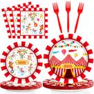 conjunto de talheres gisgfim, 96 peças, circus Party, pratos e guardanapos