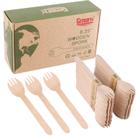 Conjunto de talheres Gmark, ecologicamente correto, Wooden Sporks, 100 unidades