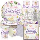Conjunto de talheres Hushee Butterfly Baby Shower para 50 convidados