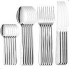 Conjunto de Talheres Inox kit 16 Peças Facas, Garfos, Colheres de Sopa e Colheres Sobremesa Ideal Restaurantes e buffet