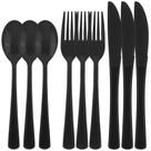 Conjunto de talheres Kochorie Heavy Duty Plastic 300 peças preto