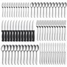 Conjunto de talheres Pleafind de 72 peças para 12 com facas de bife Conjunto de talheres Pleafind de 72 peças para 12 com facas de bife