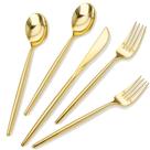 Conjunto de talheres Rubtlamp 180 unidades de talheres de plástico dourado