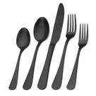 Conjunto de talheres SHARECOOK Matte Black de 20 peças em aço inoxidável Conjunto de talheres SHARECOOK Matte Black de 20 peças em aço inoxidável
