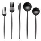 Conjunto de talheres sharecook Matte Black de 20 peças em aço inoxidável Conjunto de talheres sharecook Matte Black de 20 peças em aço inoxidável