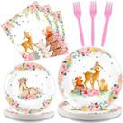 Conjunto de talheres Tevxj Woodland Baby Shower 96 unidades para 24 pessoas