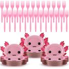 Conjunto de talheres Zhehao Axolotl 60 conjuntos de louça com prato de 25,4 cm Conjunto de talheres Zhehao Axolotl 60 conjuntos de louça com prato de 25,4 cm