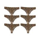 Conjunto De Tanga Feminina Com Estampa De Leopardo 6PCS Lingerie Sexy Sem Costura Confortável E