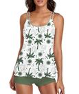 Conjunto de tanquíni de emagrecimento Urchics Slimming Suit Feminino Verde Escuro Palm Conjunto de tanquíni de emagrecimento Urchics Slimming Suit Feminino Verde Escuro Palm