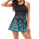 Conjunto de tanquíni feminino com estampa de tiras nas costas, duas peças, maiô, calcinha, roupa de praia