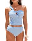 Conjunto de tanquíni ZAFUL para controle de barriga torcido com um ombro