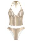 Conjunto de tanquínis ZAFUL para mulheres com decote em V para controle de barriga