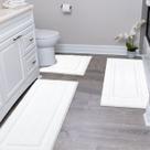 Conjunto de tapetes Bathroom Runner SHACOS Ultra Soft Bath Mat White