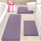Conjunto de tapetes de banheiro ACCUMTEK Lavender Chenille 3 peças