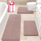 Conjunto de tapetes de banheiro ACCUMTEK Upgrade Dusty Pink 3 peças