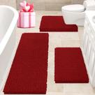 Conjunto de tapetes de banheiro ACCUMTEK Upgrade Extra Large Red 3 peças