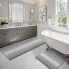 Conjunto de tapetes de banheiro BSICPRO Chenille Bath Mat Tapete de 2 peças