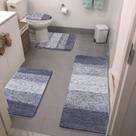 Conjunto de Tapetes de Banheiro Bsmathom 4 Peças - Cinza