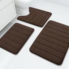 Conjunto de tapetes de banheiro Buganda Memory Foam 3 peças de café Conjunto de tapetes de banheiro Buganda Memory Foam 3 peças de café