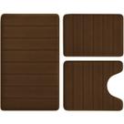 Conjunto de tapetes de banheiro BYSURE Memory Foam, 3 peças, marrom