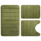 Conjunto de tapetes de banheiro BYSURE Sage Green Memory Foam de 3 peças